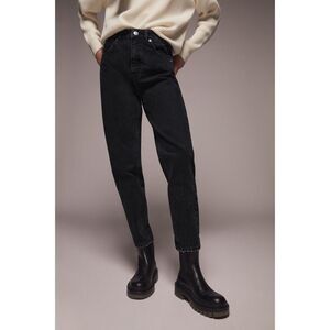 Black Denim Zara High Rise Classic Mom Fit Ankle Jeans (NWT)